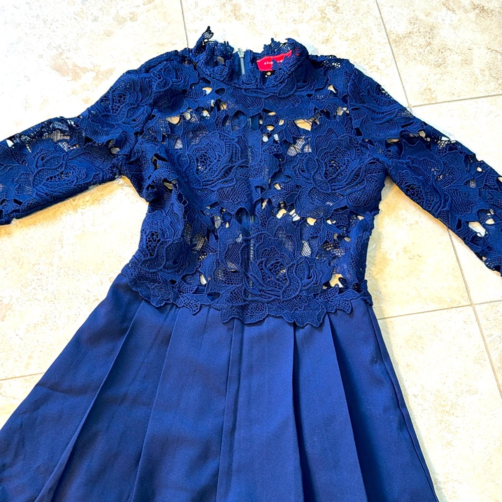 Navy lace dress from Akira